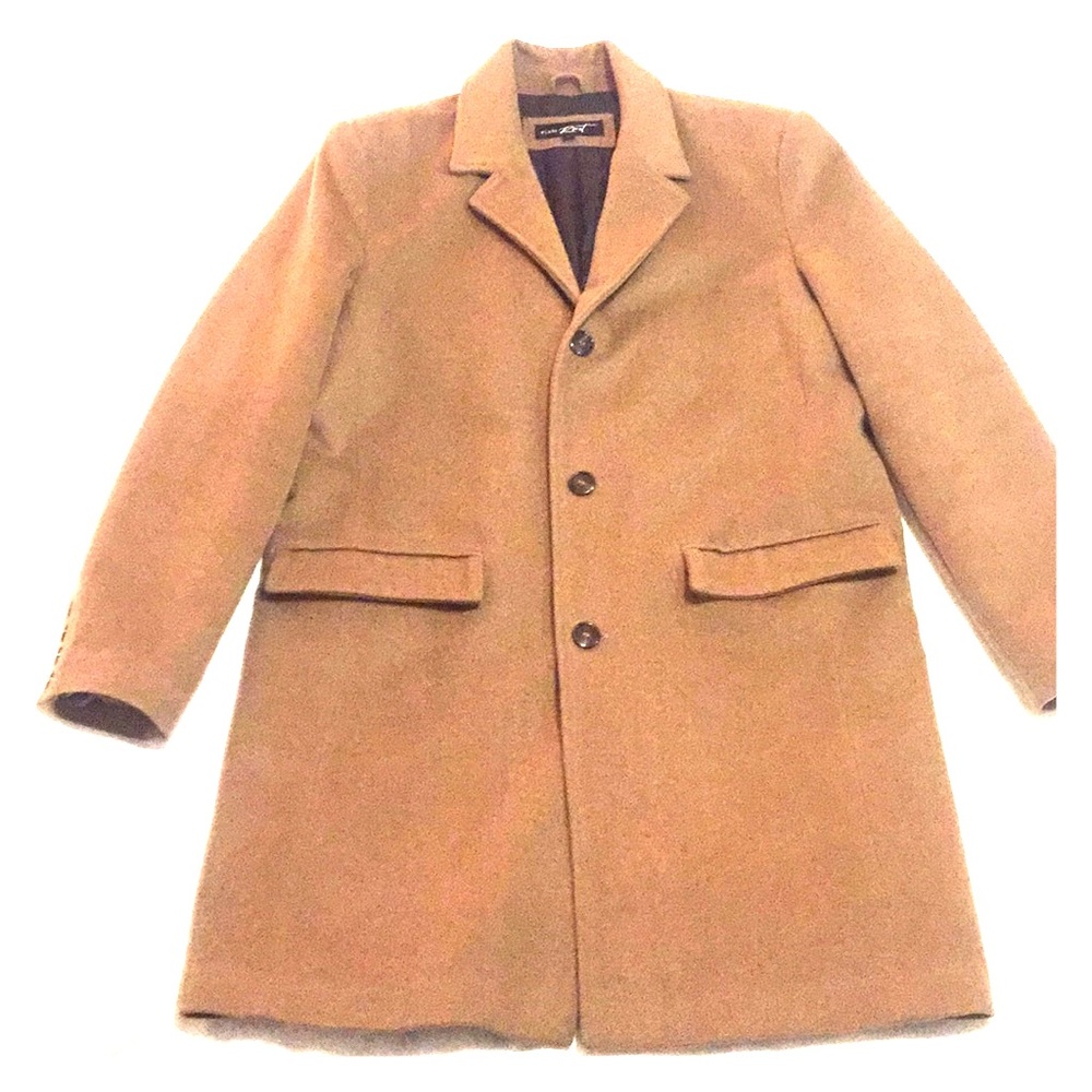 Black Rivet Men’s Large Camel Overcoat